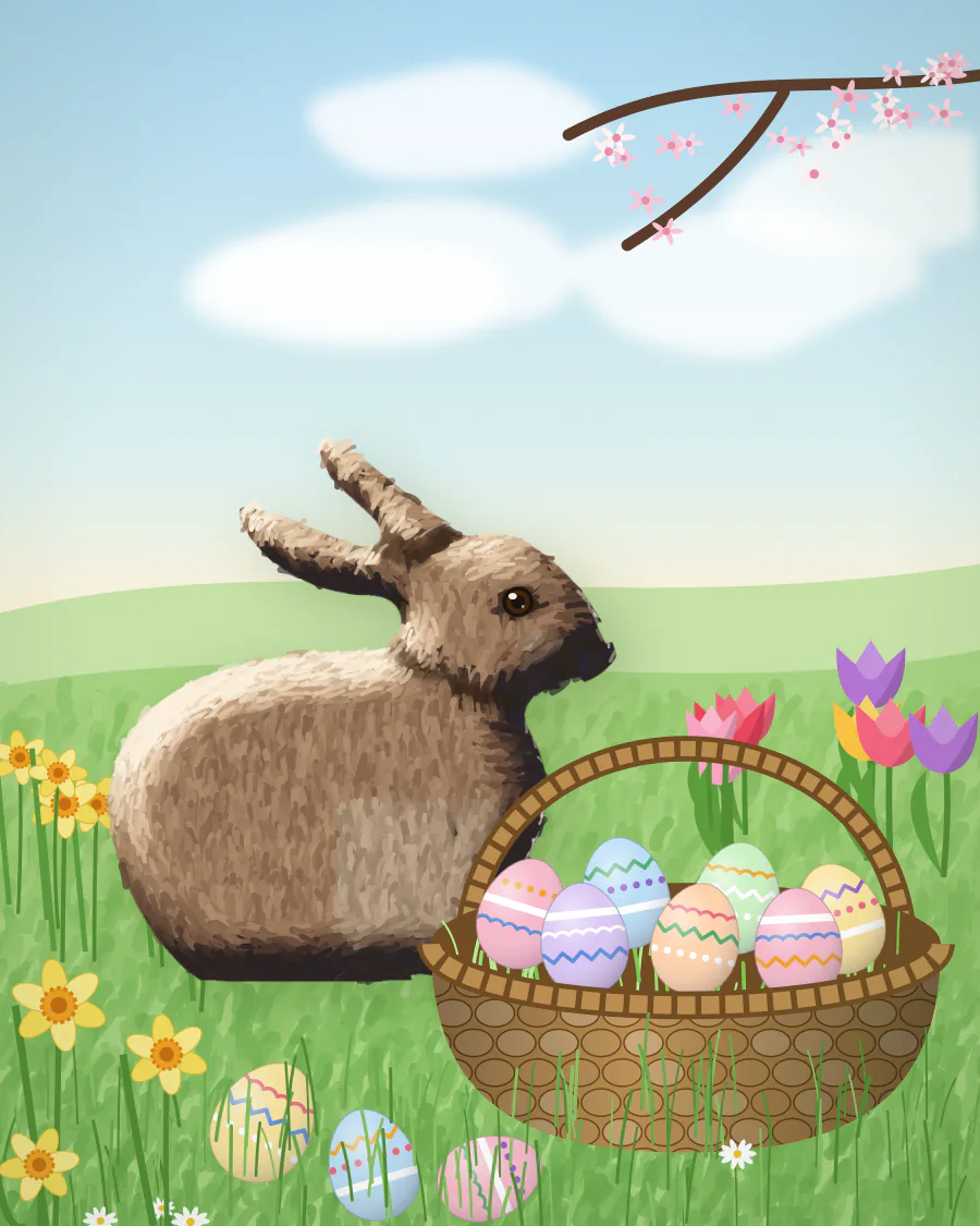 Sample easter spring pet portrait