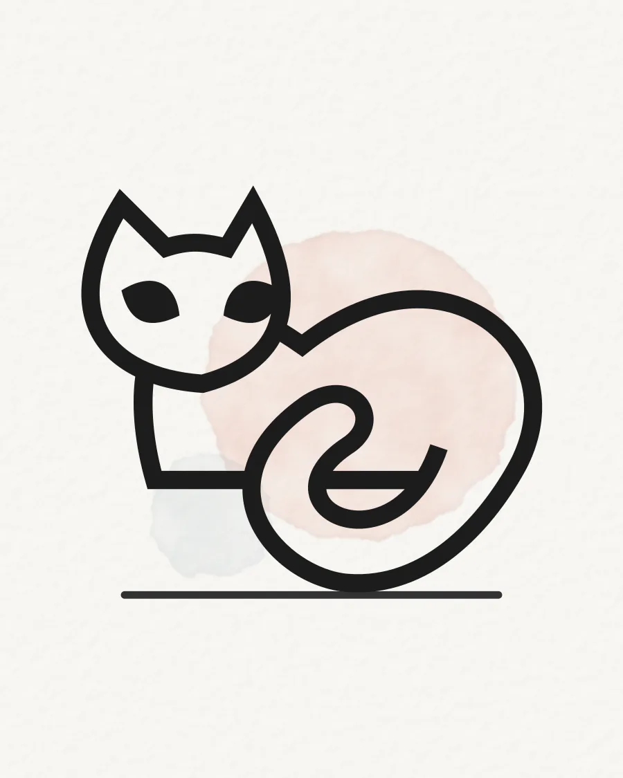 Sample minimal line art pet portrait