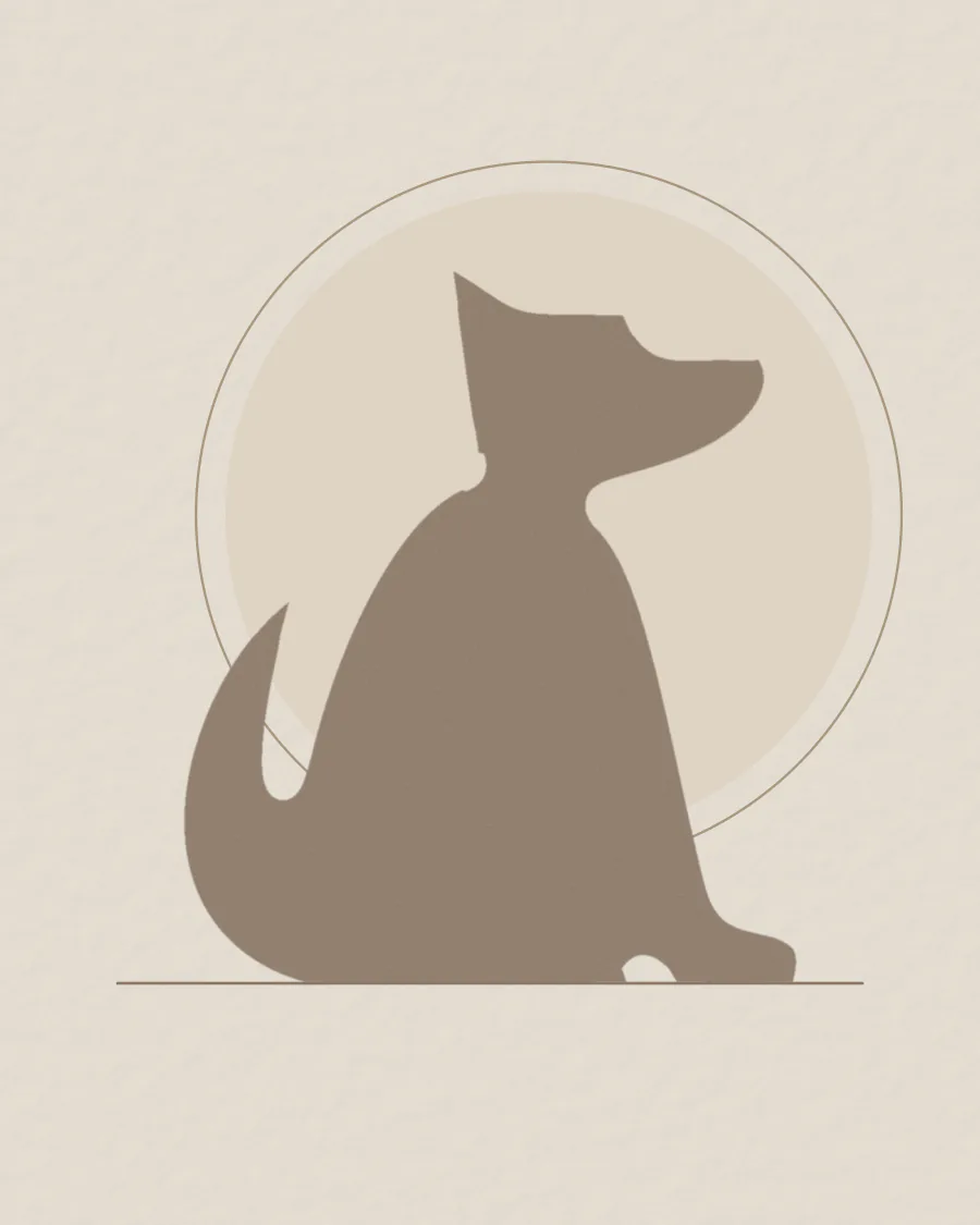 Sample neutral minimalist silhouette pet portrait