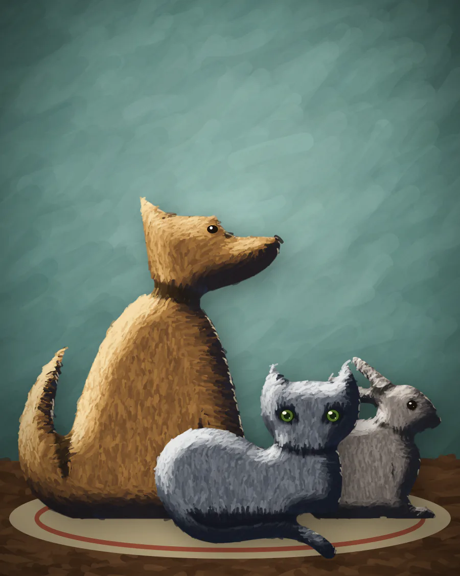 Sample multi-pet family portrait pet portrait