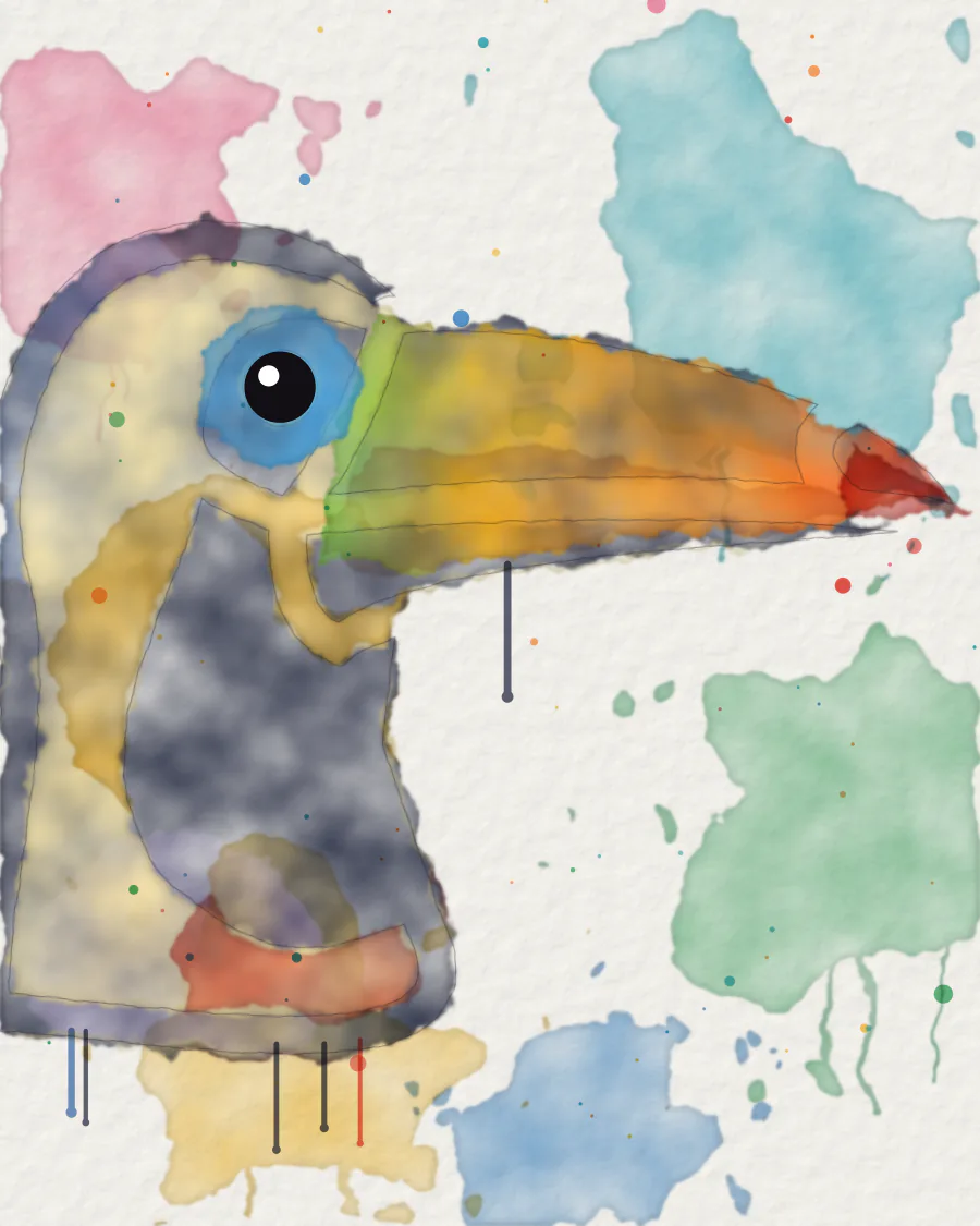 Sample expressive watercolour splash pet portrait