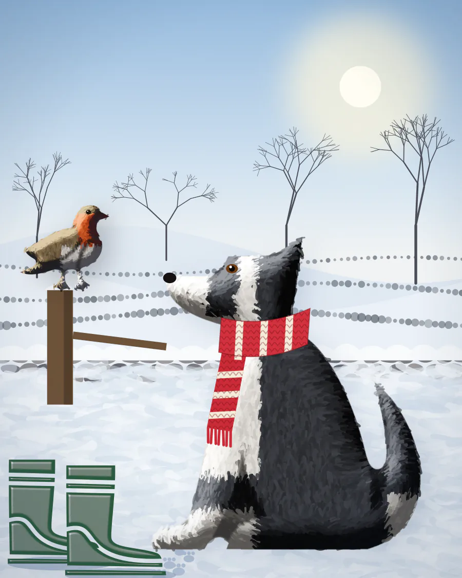 Sample illustration for the Winter walk style